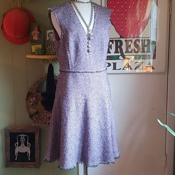Rebecca Taylor ⭐ Pink Boucle Tweed Dress - Picture 2 of 12
